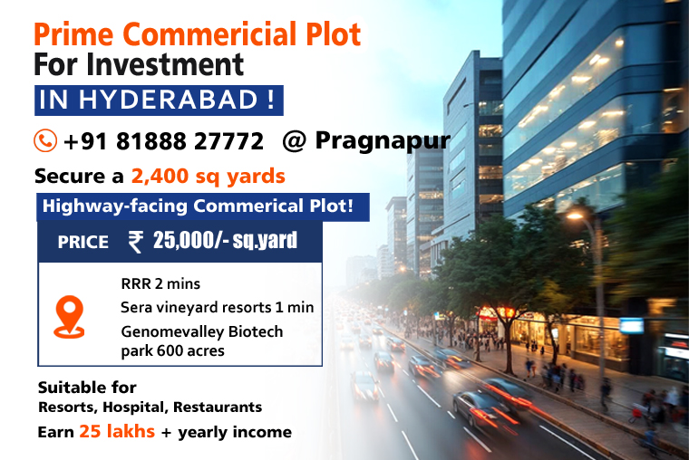 Commercial land and Plot for sale in Hyderabad Pragnapur Karimnagar highway