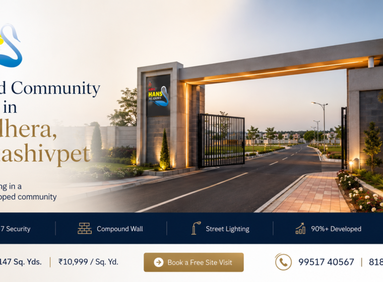 Gated community plots Hans Meadows in Budhera near Sadashivpet ASR India Projects