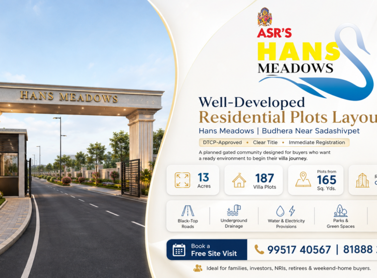 Residential Villa Plots Layout in Budhera Near Sadashivpet Hans Meadows
