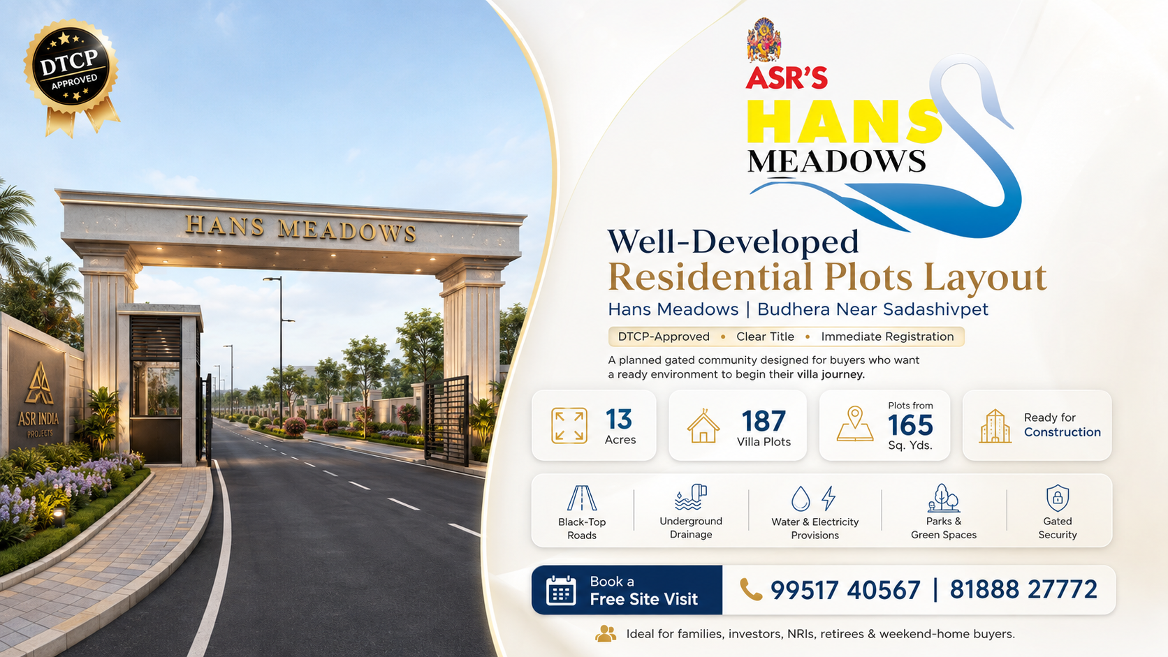 Residential Villa Plots Layout in Budhera Near Sadashivpet Hans Meadows